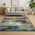 8' X 10' Blue Abstract Hand Knotted Area Rug