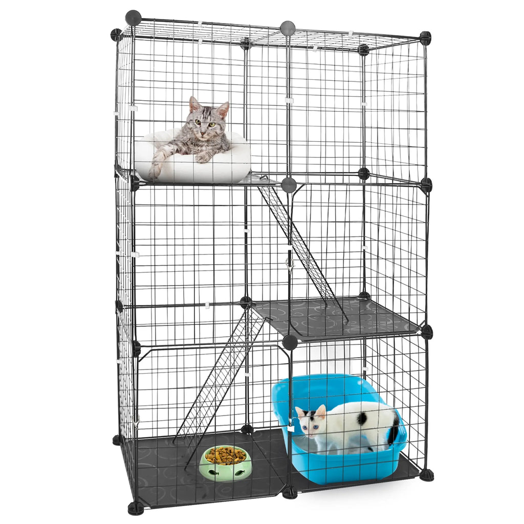 3 Tier Cat Playpen Cage Metal Indoor Cat House