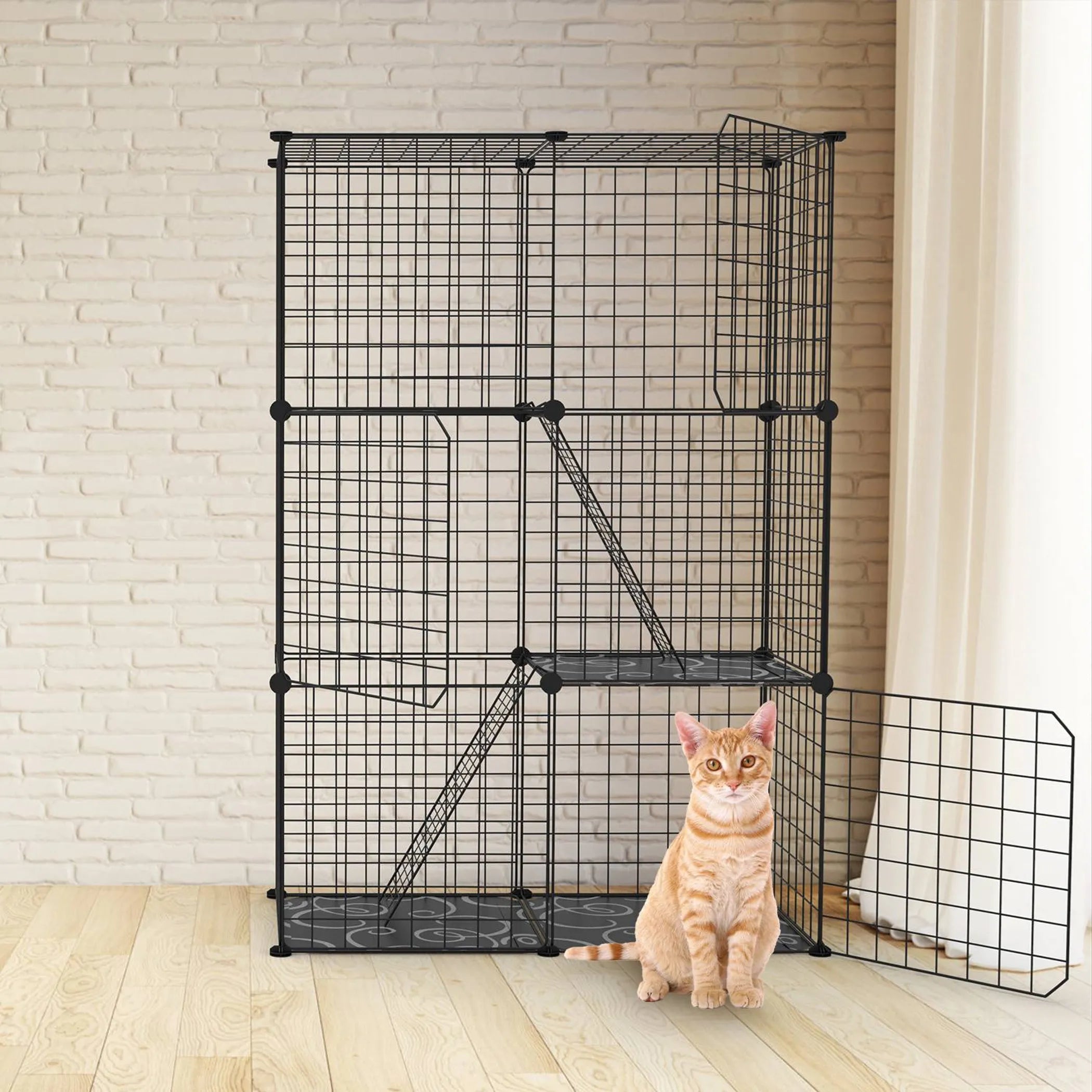 3 Tier Cat Playpen Cage Metal Indoor Cat House