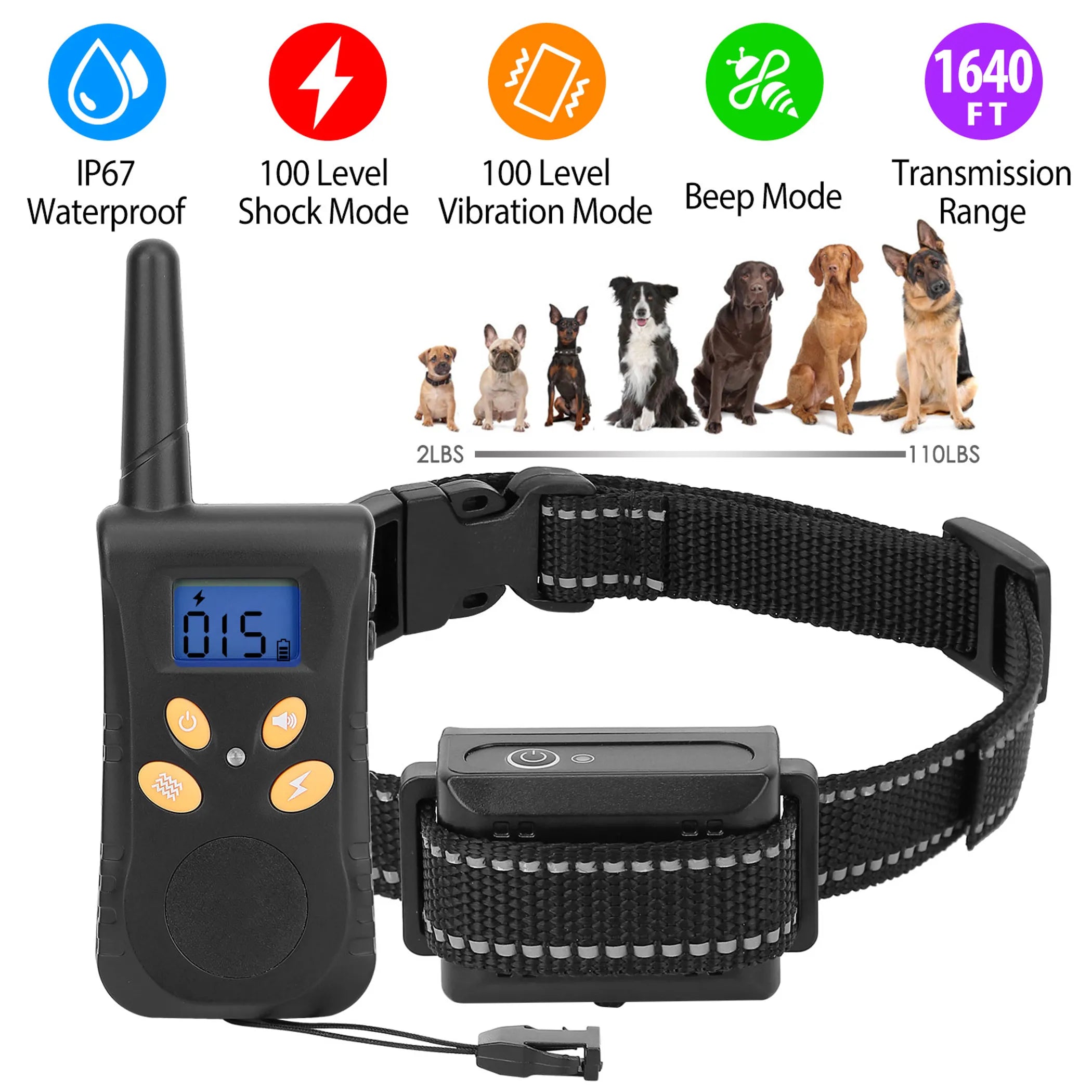 Dog Training Collar IPX7 Waterproof Pet Beep