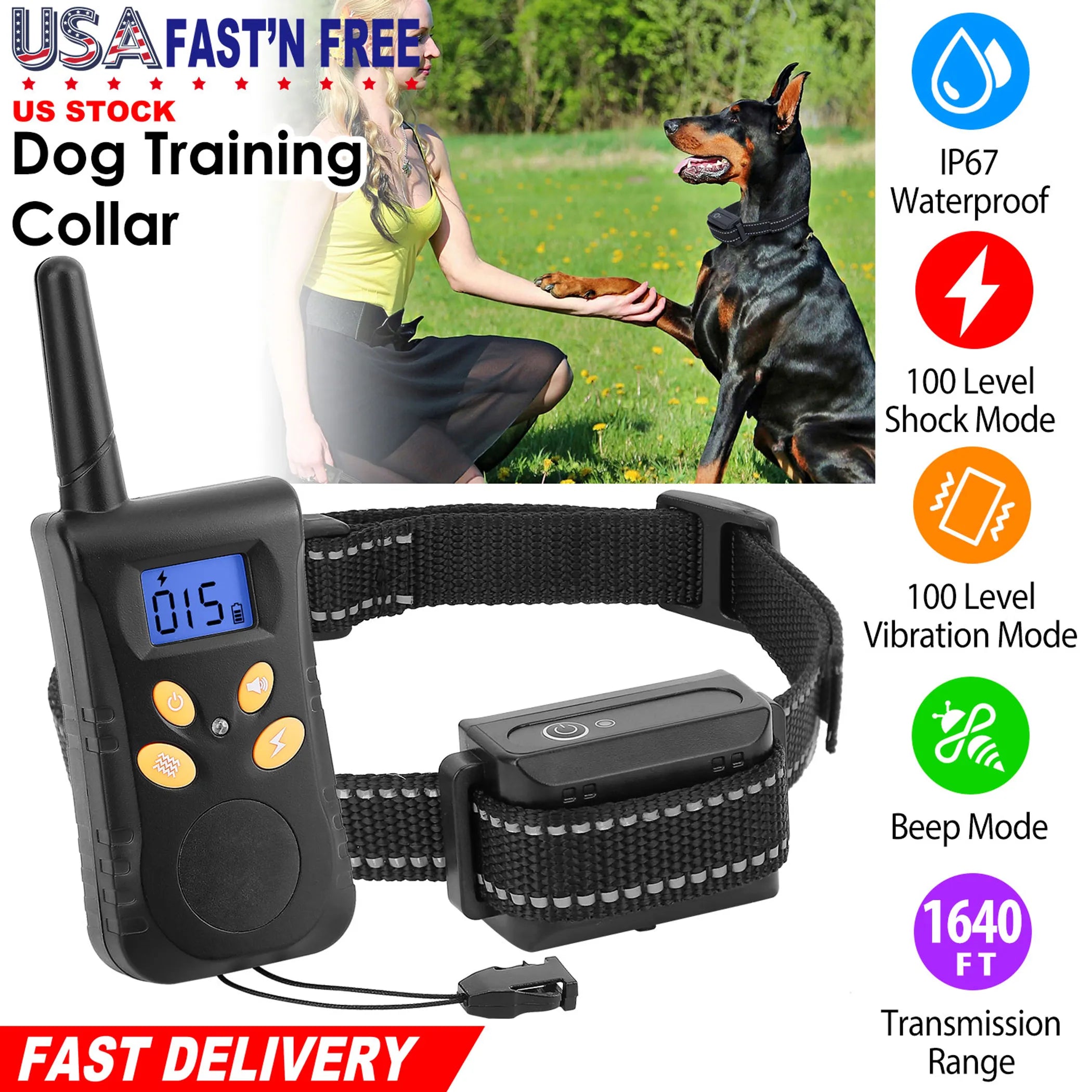 Dog Training Collar IPX7 Waterproof Pet Beep