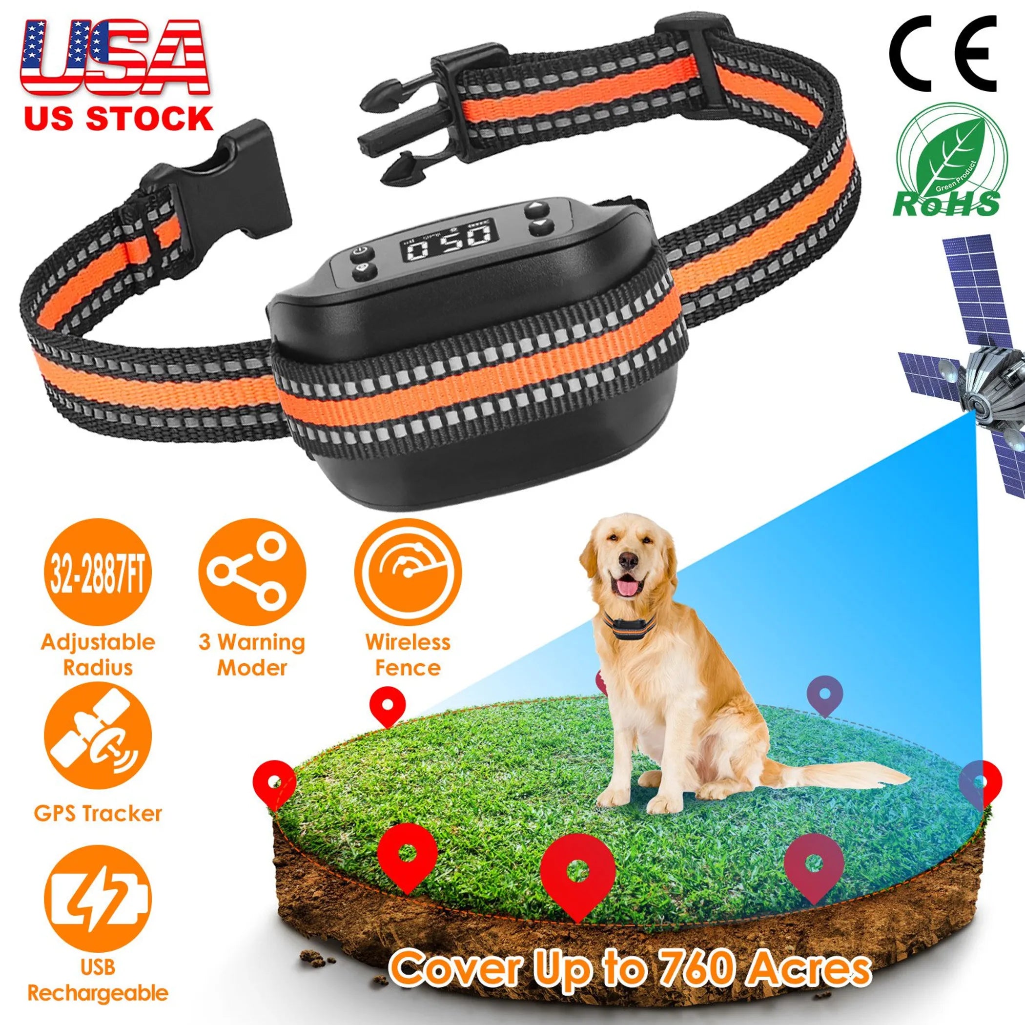 2 In 1 Dog GPS Fence Tracker Wireless GPS Dog Fence