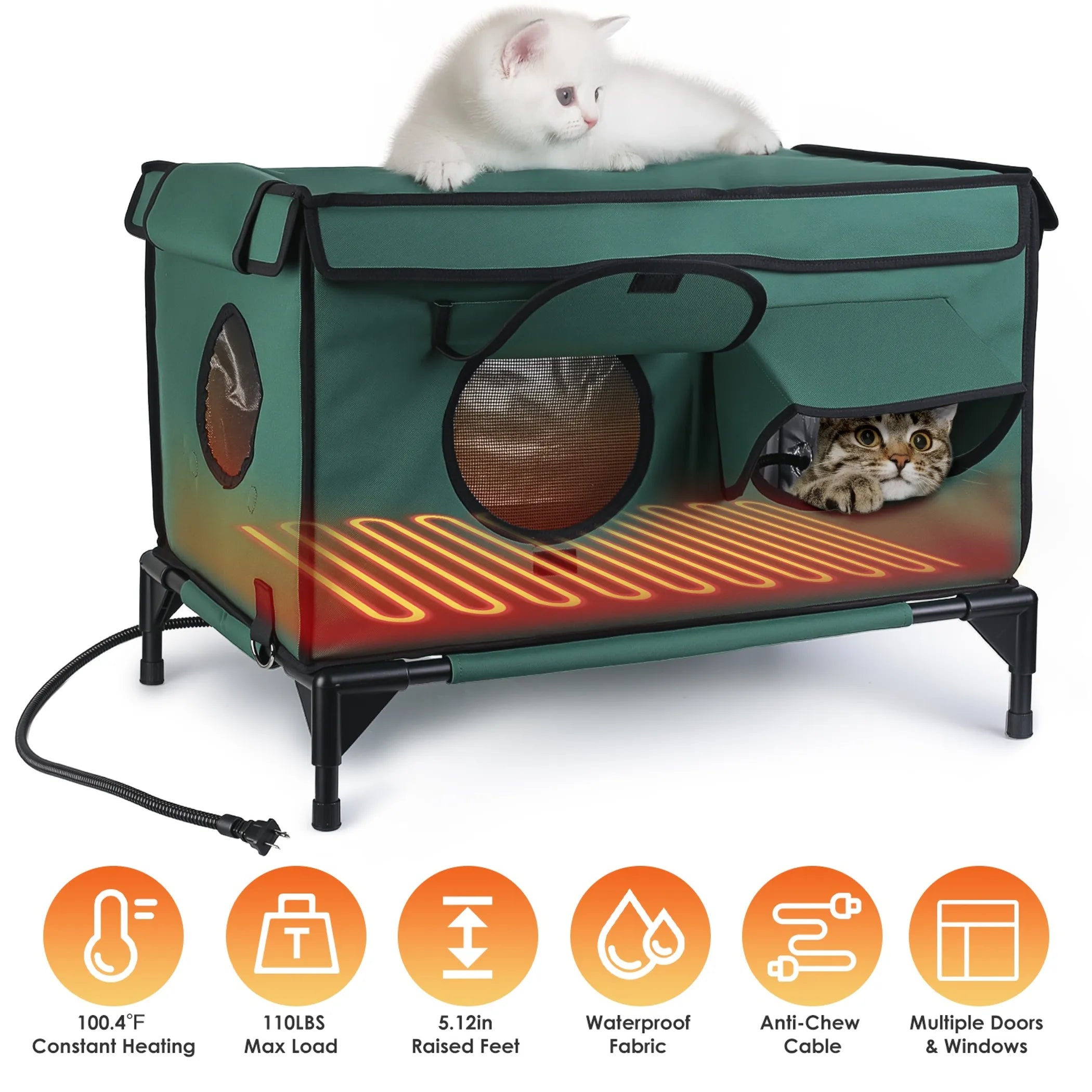 Waterproof Heated Cat House