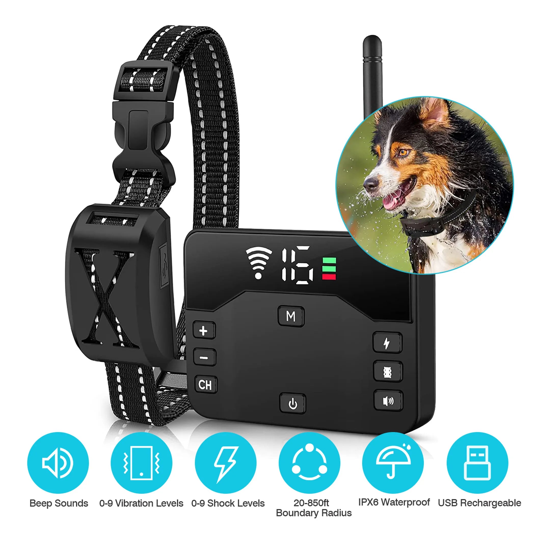 2 In 1 Wireless Electric Dog Fence Waterproof Pet