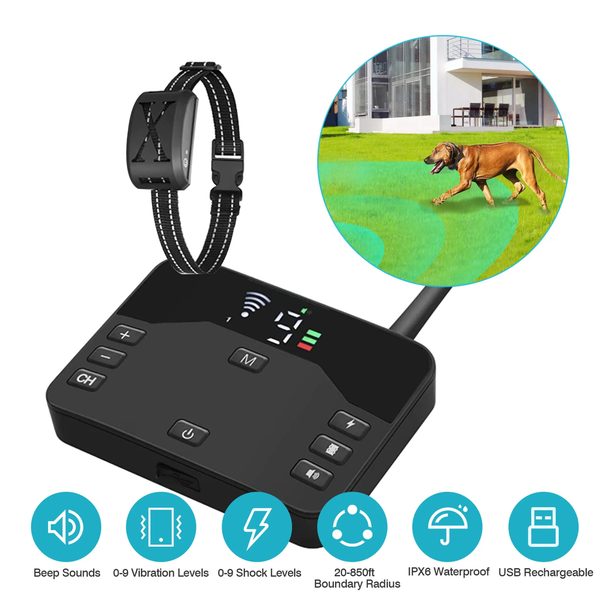 2 In 1 Wireless Electric Dog Fence Waterproof Pet