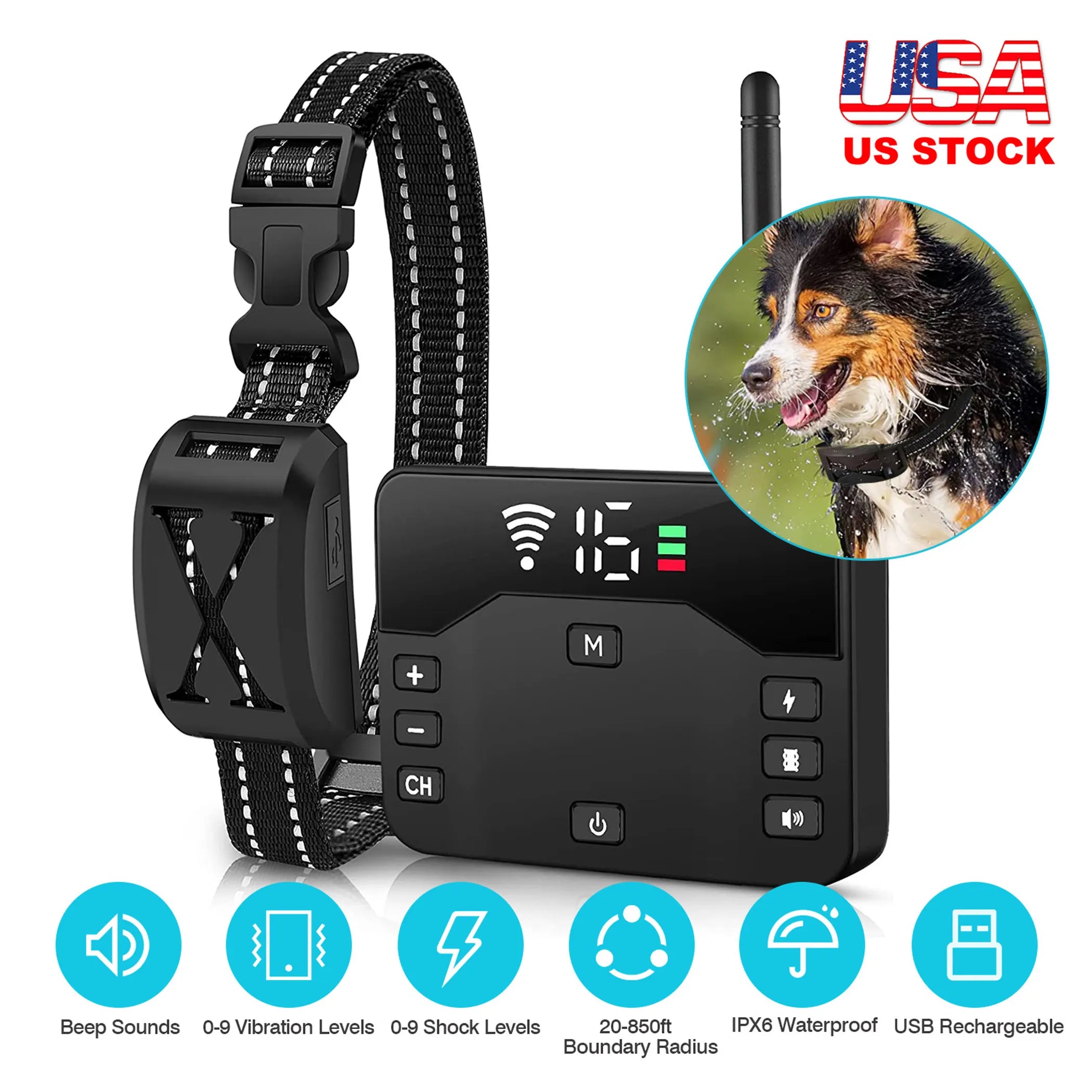 2 In 1 Wireless Electric Dog Fence Waterproof Pet